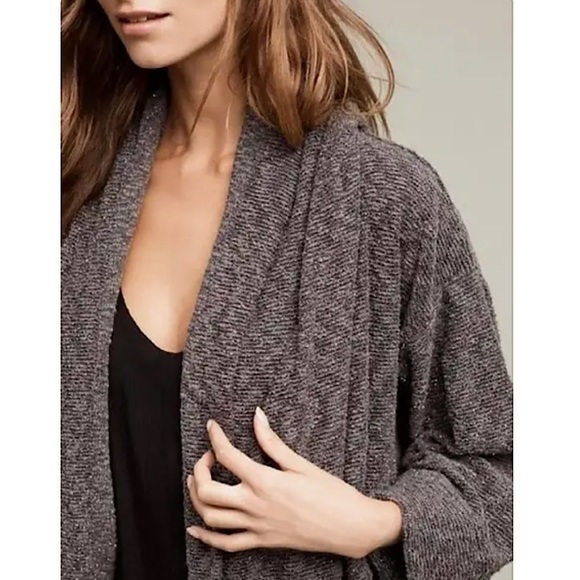 *SOLD* Anthropologie Saturday Sunday Gray Metallic Oversized Cardigan Size XS/S - Picture 2 of 8